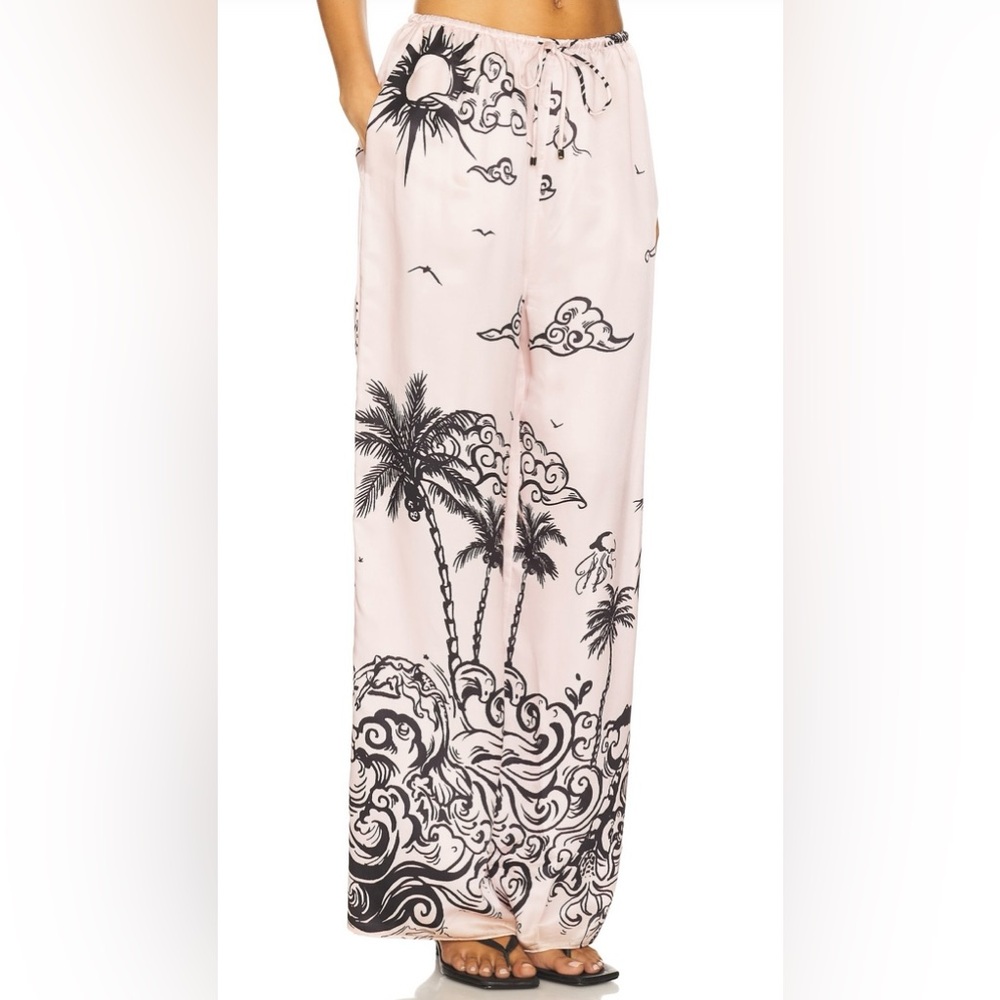Revolve x ROAME Miles Silk Blend Drawstring Pant in Ciao Rosa Pink